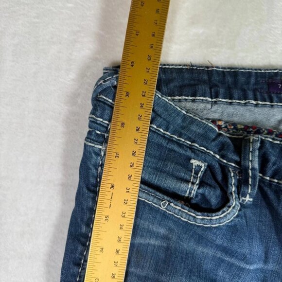 Vigoss Collection Women’s Size 7 Bootcut Jeans Blue Contrast Stitch Mid Rise - Picture 4 of 8
